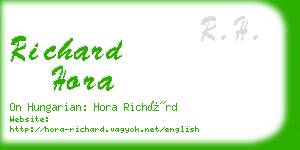 richard hora business card